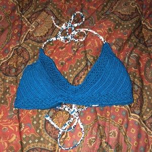 Brand new aqua knit bathing suit top